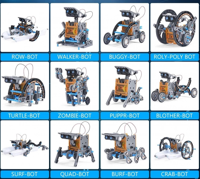 12-in-1 Solar Vehicle Set Blue