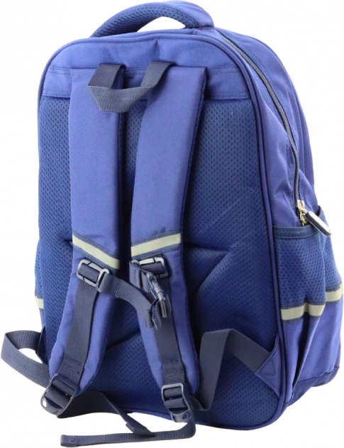 Zaino scolastico con toppa e fascia toracica blu 20L