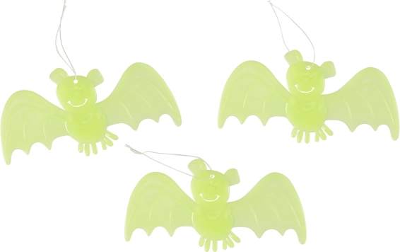 Glowing Bats Decoration 3 pcs