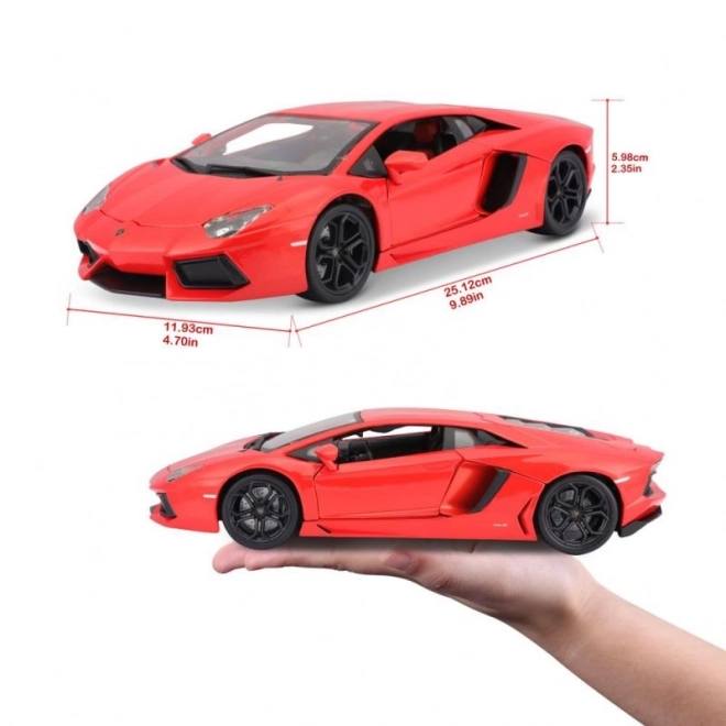 Bburago Lamborghini Aventador LP700-4 Diecast Model in Metallic Orange