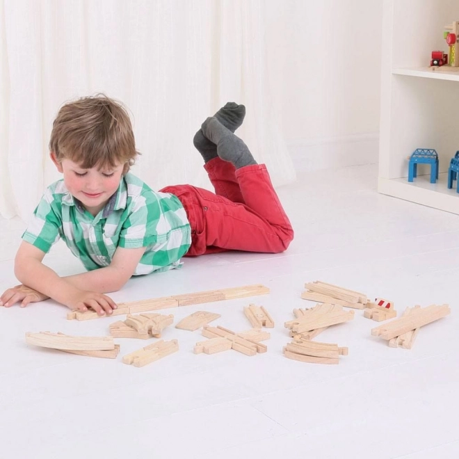 Wooden Railway Track Set