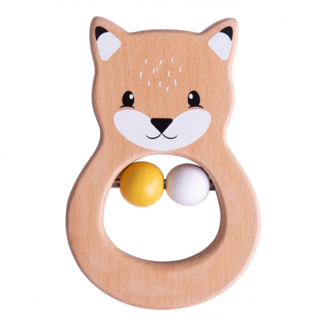 Wooden Baby Rattle Fox by Bigjigs