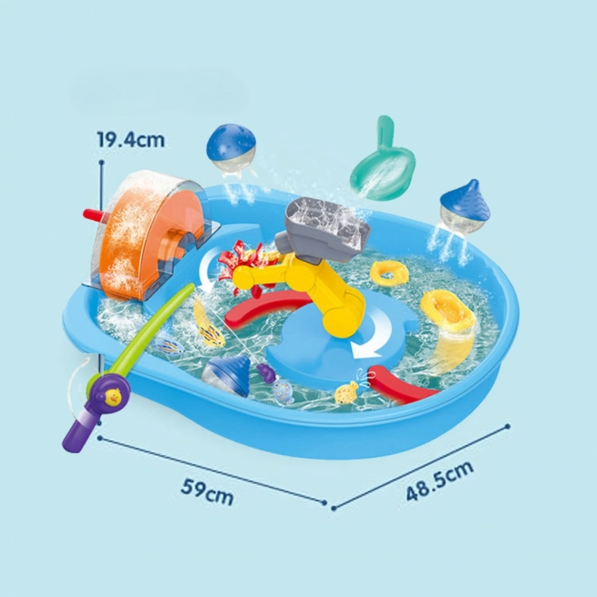 Giocattolo d'acqua Woopie con ruota e pesca 2in1
