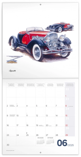 Notebook Calendar Classic Cars by Vaclav Zapadlik 2025