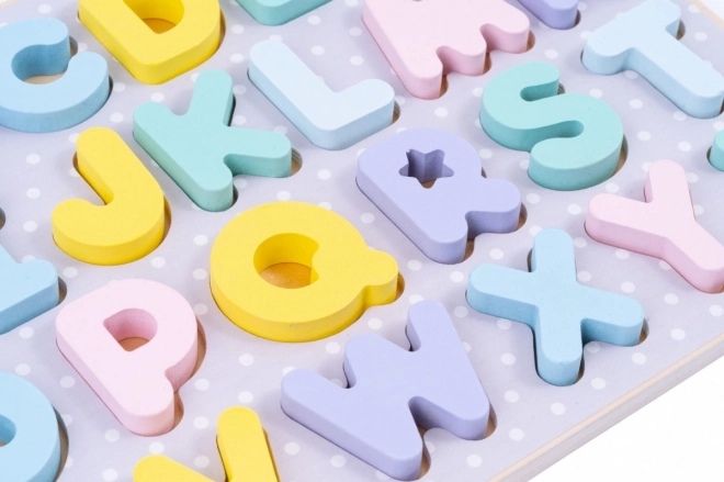 Wooden Puzzle Big Letters Pastel