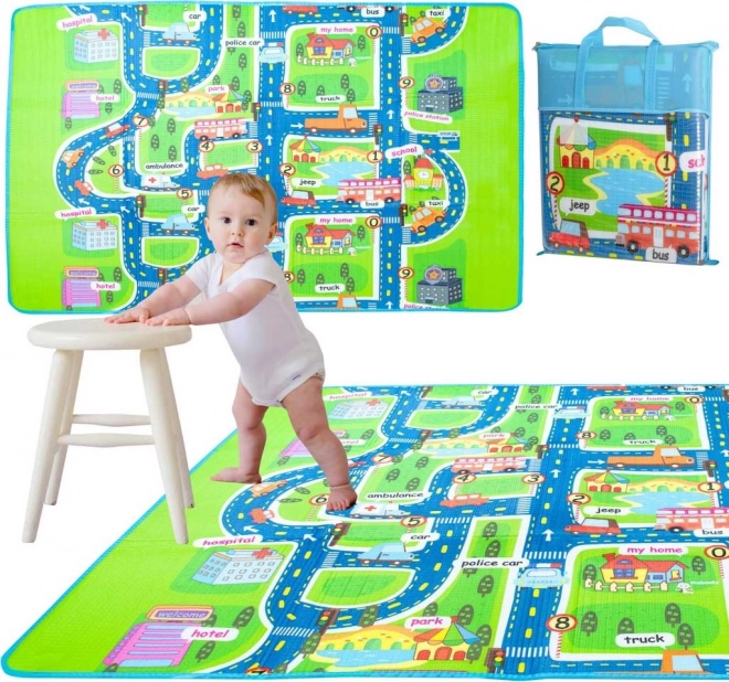 Educational Foldable Foam Play Mat City Design 160 x 130 cm