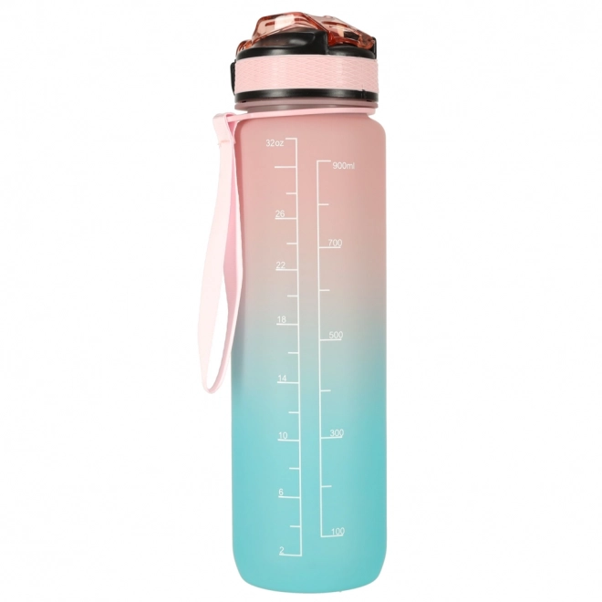 Motivational Pink Water Bottle with Straw and Handle - 1L – Pink-Blue