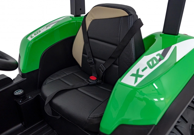 Dětský traktor s přívěsem zelený