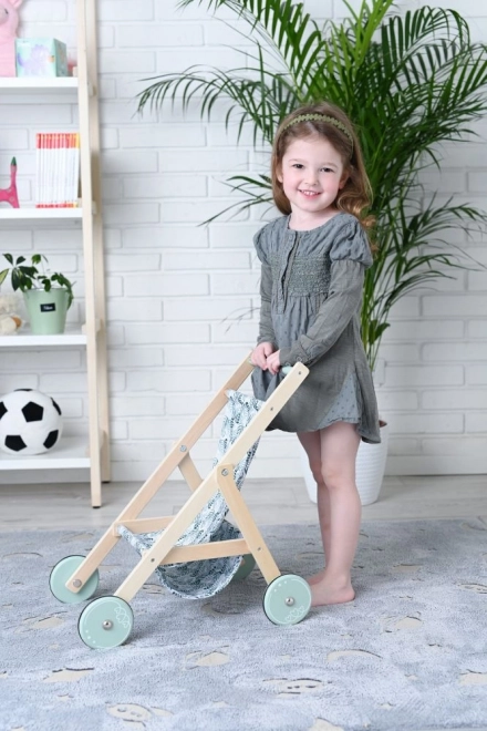 Light Wooden Doll Stroller