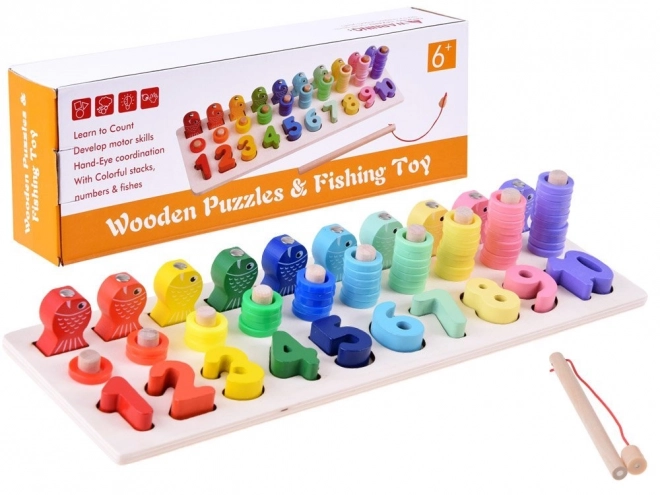 Wooden Puzzle Numbers and Fish