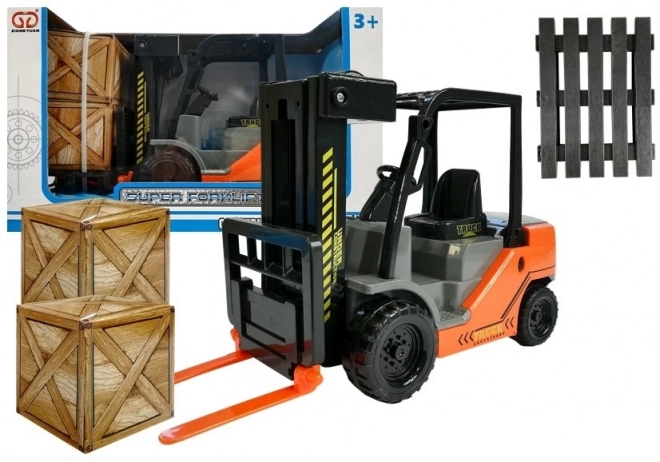 Forklift Toy with Pallet and Boxes