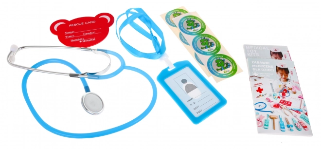 Wooden Doctor Set for Kids 3+ with Educational Booklets and Stickers