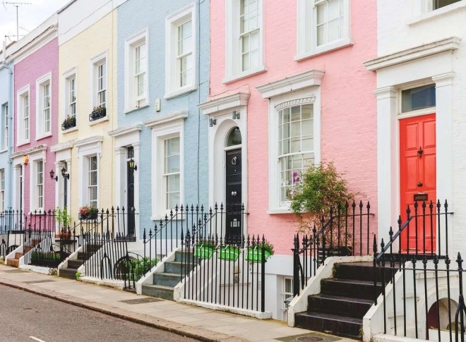 Puzzle Colorful Houses in London 500 Pieces