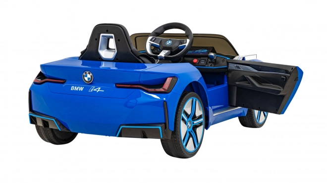 Auto BMW i4 na akumulátor pre deti biele – Modré