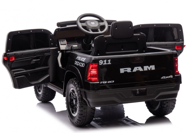 Battery-Powered Dodge Ram Police Car Black