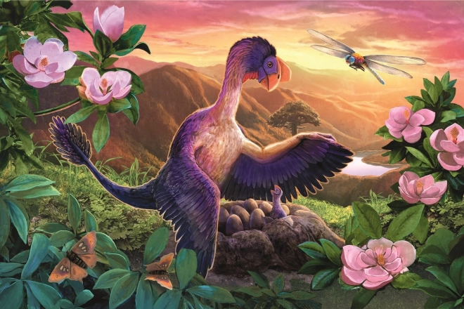 Puzzle Amazing Dinosaurs Microraptor at the Nest 54 Pieces