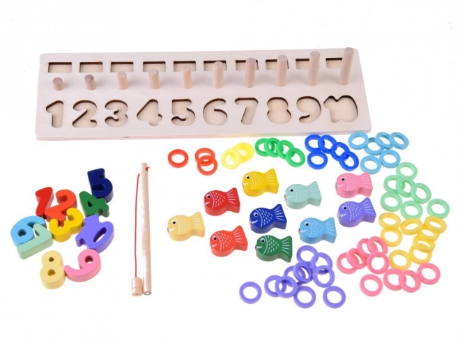 Wooden Puzzle Numbers and Fish