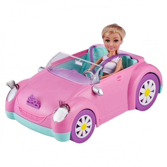 Convertible Doll Set 10.5 inch Pink Car