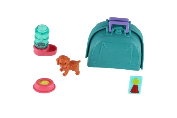 Pet Dog With Portable Plastic Box And Accessories