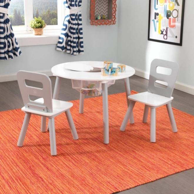 KidKraft Table and 2 Chairs Set White and Gray