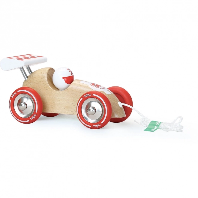 Vilac pull-along racing car with red fin