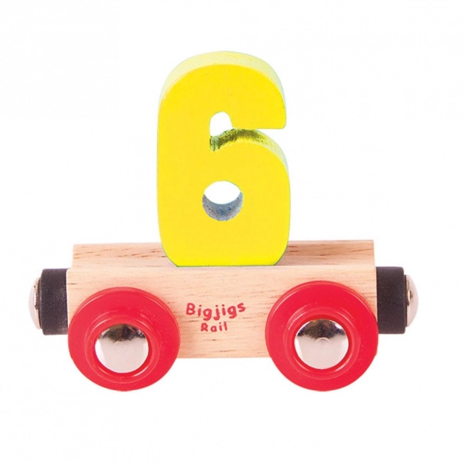 Number 6 Wooden Wagon Toy