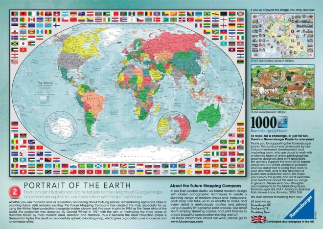 Colorful World Map Puzzle 1000 Pieces