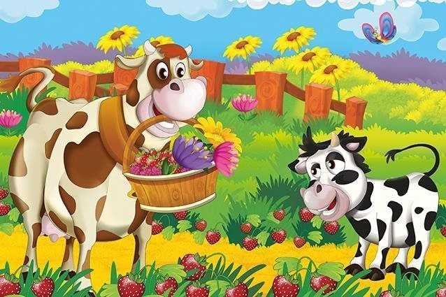 Art Puzzle Wooden Puzzle - Cow with Flowers 25 Pieces