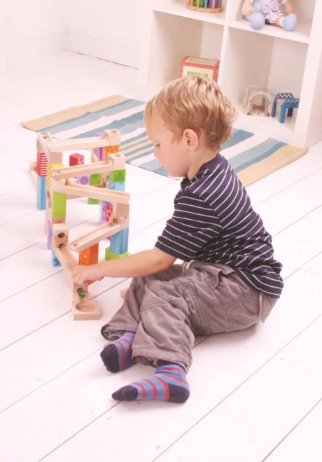 Colorful Wooden Marble Run