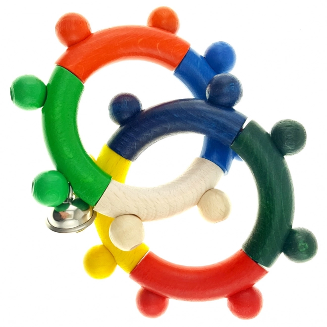 Colorful Wooden Rattle Rings