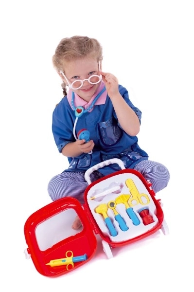 Doctor Play Set With Stethoscope In Wheeled Plastic Case