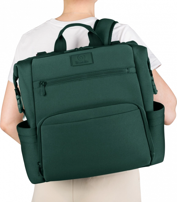 Lionelo diaper backpack cube in forest green – Green Forest