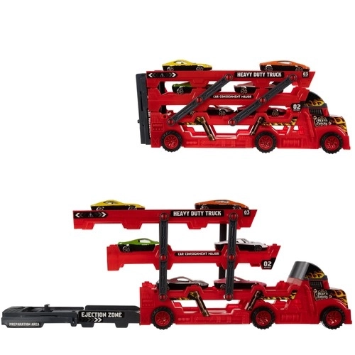 Truck and Trailer Set with 6 Cars