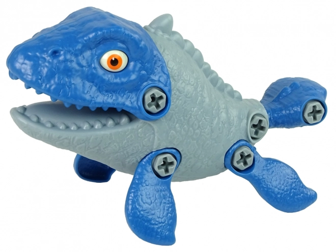 Dinosaur Mosasaur DIY Set with Egg and Screwdriver Blue