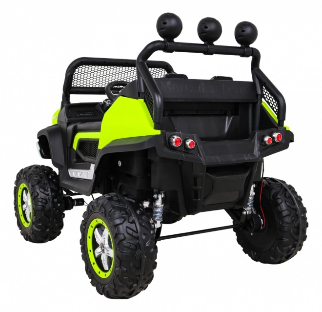 Mercedes Benz Unimog for Kids Green + 4x4 Drive + Remote Control + Luggage Space + Slow Start + MP3 LED