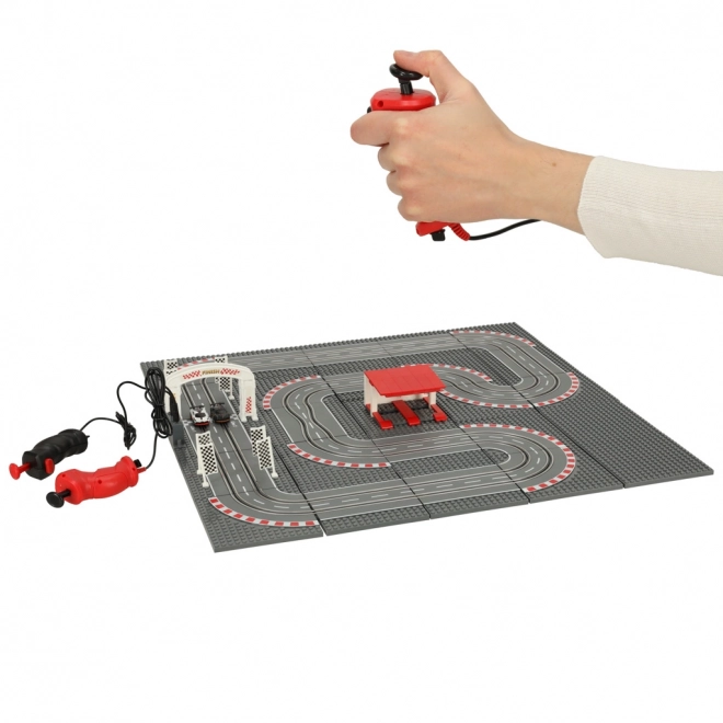 Electric Police Race Car Track and Building Blocks Set