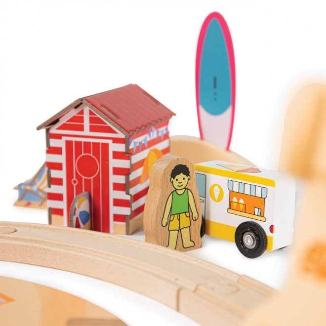 Coastal Cleanup Wooden Train Set from Bigjigs Rail