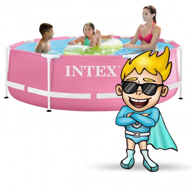 Runder Kinderpool 244x76 cm rosa INTEX