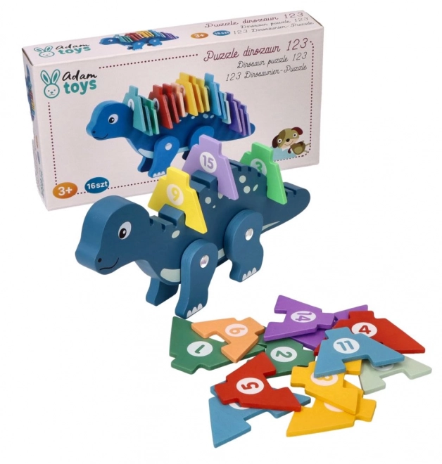 Wooden Dinosaur with Number Puzzles