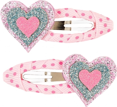 Hair Clips with Hearts - 2 pcs