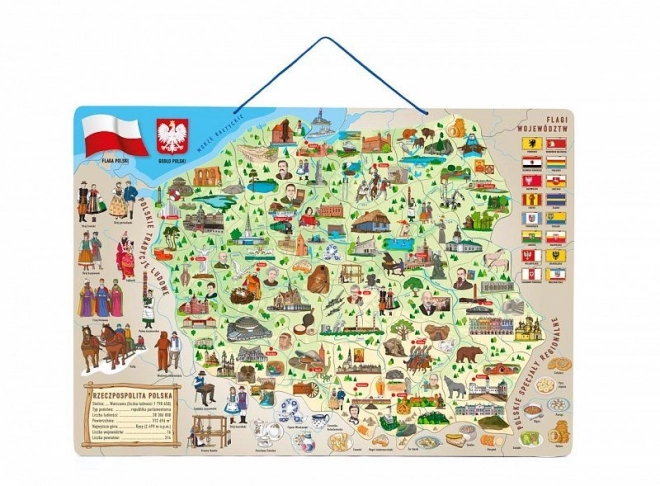 Magnetic Map of Poland for Kids