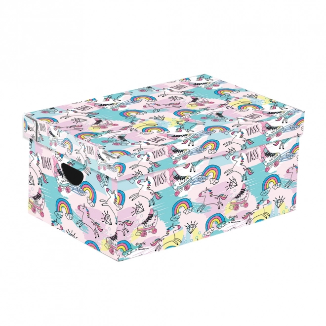 Large Unicorn Laminated Storage Box