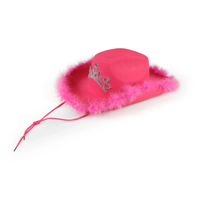 Pink Women's Cowboy Hat with Crown