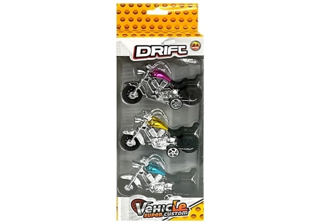 Friction Powered Motorcycle Toy Set 3-Piece