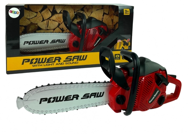 Red Battery Operated Toy Chainsaw with Sound