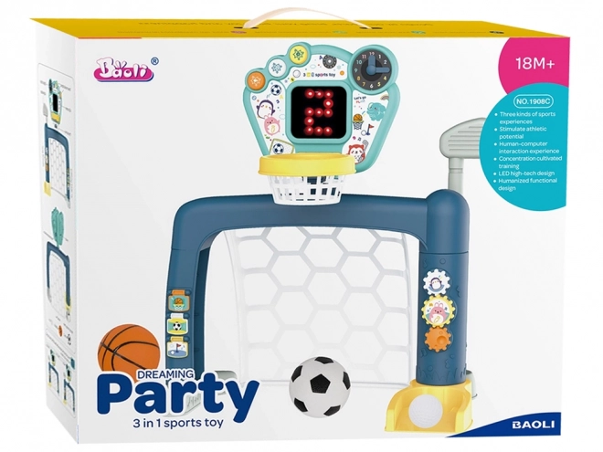 3-in-1 Toddler Sports Game Set: Golf, Basketball, Soccer