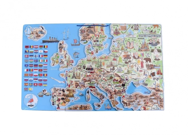 Wooden Magnetic Europe Map