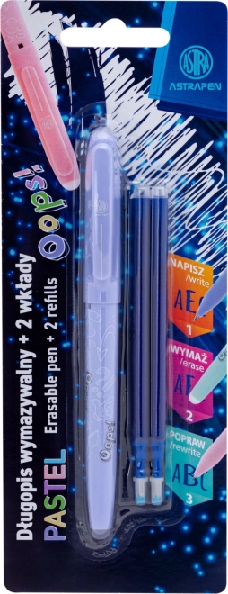ASTRA OOPS! Uitwisbare pen 0,6 mm + 2 vullingen (mix, pastel)