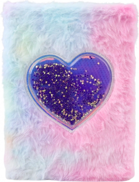 Pastel Plush Notebook Heart with Stars