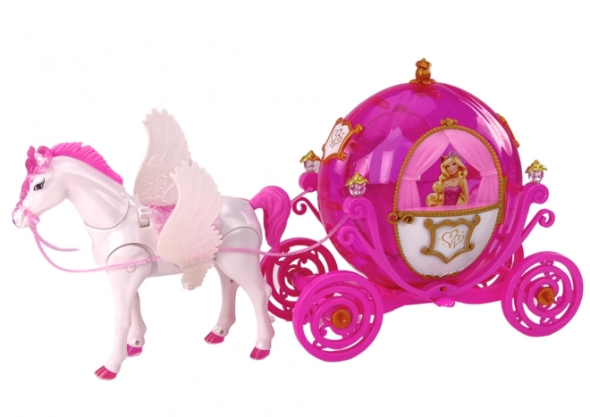 Princess Doll with Pink Pegasus and Carriage Set